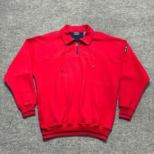 Ski Regatta Sport Mens Pullover Sweatshirt Size Medium Red 1/4 Zip Long Sleeve